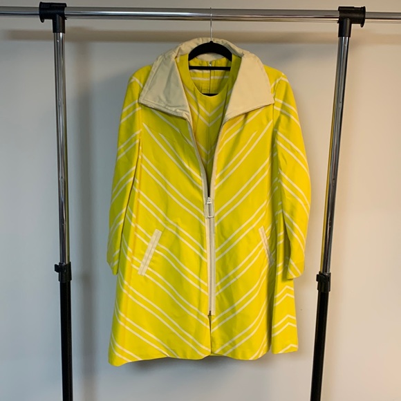Vintage Dresses & Skirts - Vintage 50’s/60’s Yellow Chevron 2-Piece Romper & Jacket Set